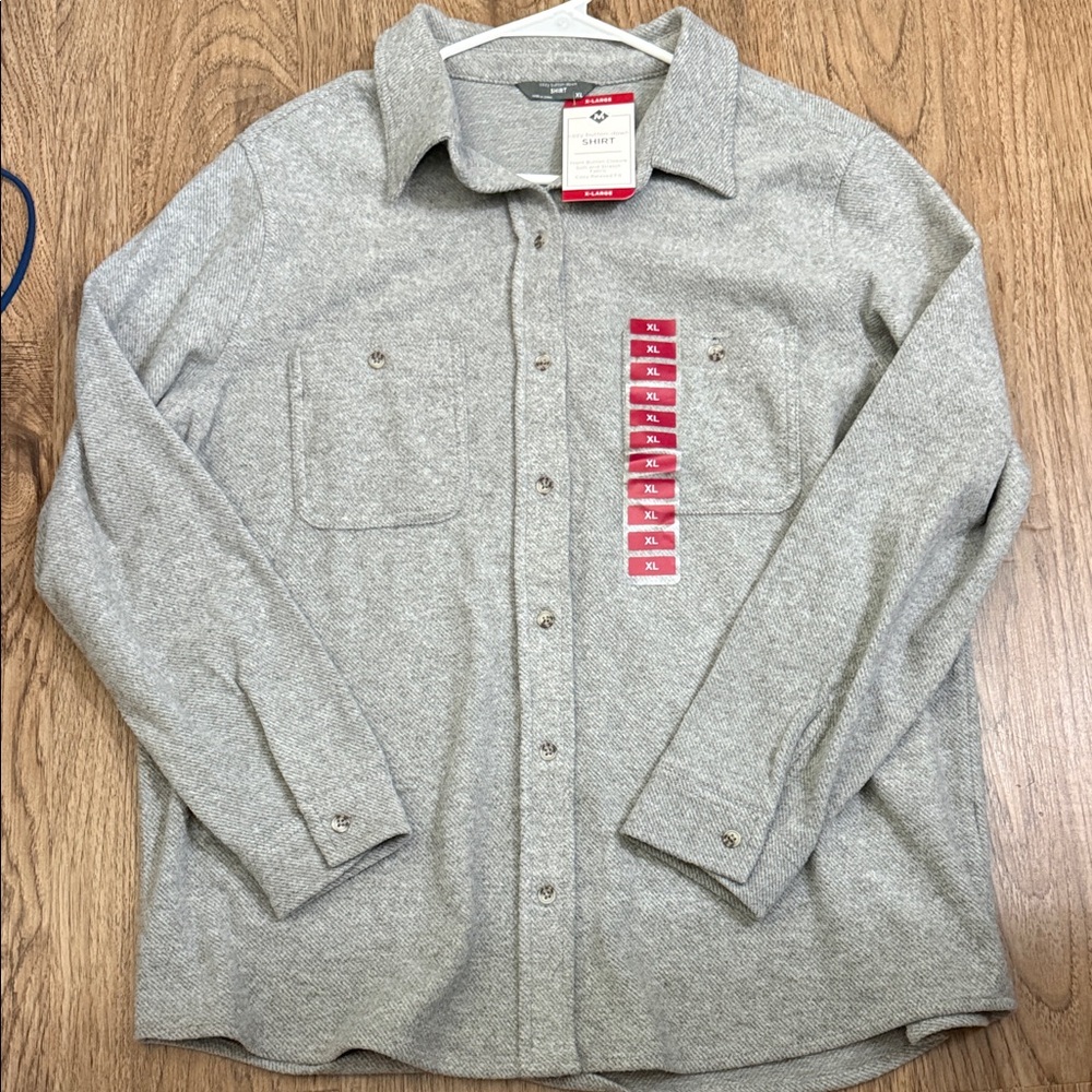 Cozy Gray Button-Up Shirt